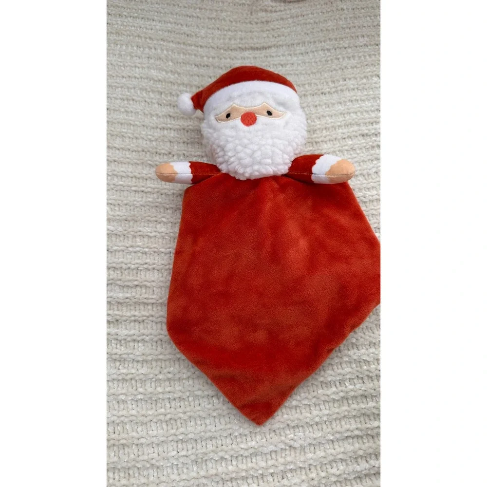 Santa Claus Baby Security Blanket Lovey Red Plush Stuffed Animal Toy Kid Nursery